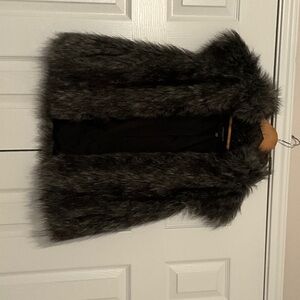 Ann Taylor Black Faux Fur Teddy Jacket